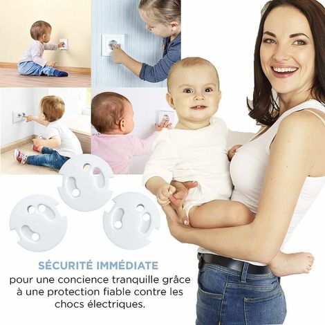Cache-prises bébé français - Protection prises bébé - Cache-prises électriques - Sécurité enfant - Mécanisme rotatif (1/2)