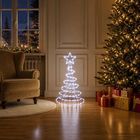 vidaXL Cartel LED de árbol de Navidad LOVIISA 100 LED Cold White (1/5)