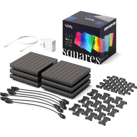 6 Smart App Controlled Twinkly Square LED Lights Multi Colour Change Control Indoor Home Dimmable (1/5)