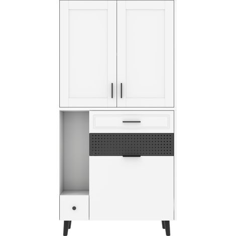 Armario de almacenaje multifuncional para gatos de madera de ingeniería 80x40x161 cm blanco HOMVRA (1/5)