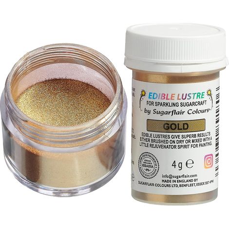Sugarflair Edible Lustre, Colorant Alimentaire en Poudre, Gold, 4 g (1/5)