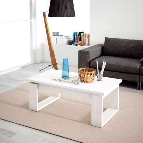 Mesa centro elevable Torino en varios colores. 46cm(alto) 100cm(ancho) 55cm(largo) Color Blanco artico (1/2)