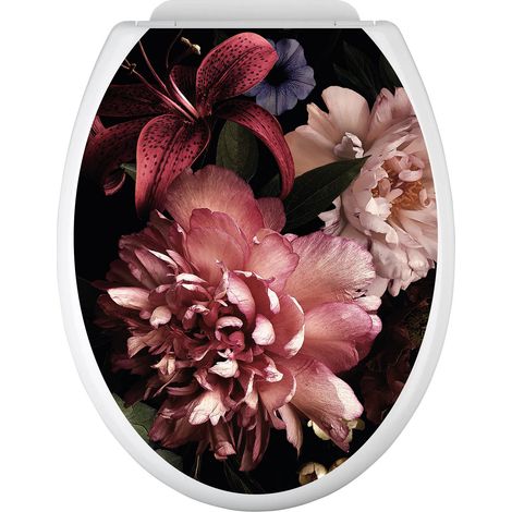Stickers Abattant WC - Fleurs - 35x43 cm - Adhésif BRILLANT (1/2)