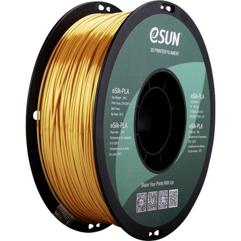 ESUN ePLA-Silk Gold Filamento per stampante 3D Plastica PLA 1.75 mm 1 kg Foglie dorate lucide (1/5)