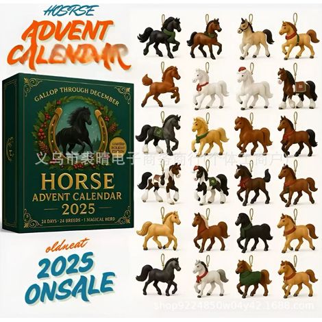 [In Stock] HORSE ADCENT CALENDAR Year of the Horse Countdown Calendar Blind Box Christmas Tree - Year of the Horse Countdown Calendar Blind Box Christmas Tree Decoration -