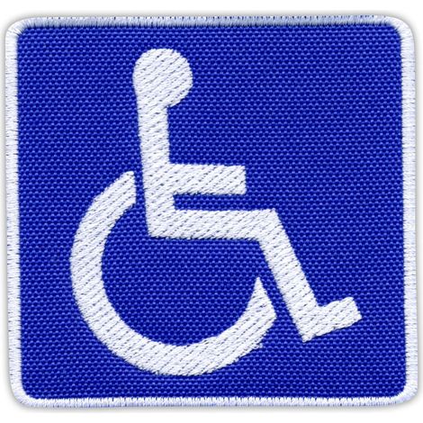 Parche con distintivo de discapacidad - Parte posterior autoadhesiva - Parche/insignia/emblema bordado