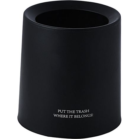 Poubelle de bureau design animalière - Mini corbeille portable 1.5L pour étude ou espace de travail - Modèle mignon noir (1/5)