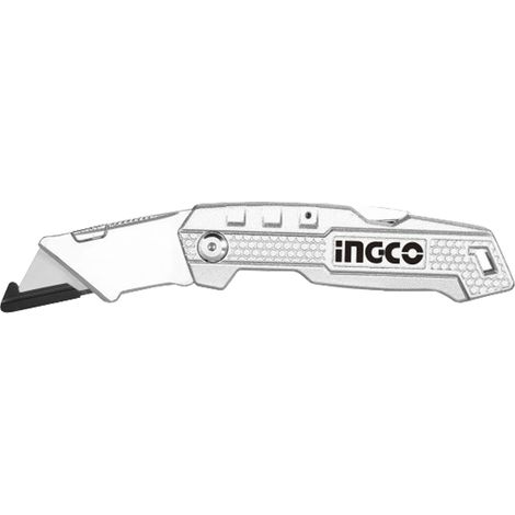 Cutter Pieghevole con Lama 19x61 mm INGCO - con 5 Lame Trapezio SK5 (1/3)