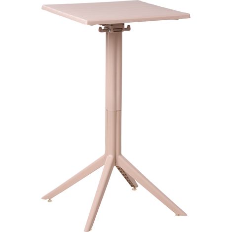 Mesa de balcón sintética con tablero abatible resistente al aire libre exterior beige Lemnos