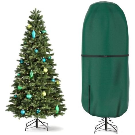 Housse verticale pour sapin de Noël, résistante aux déchirures et ajustable, 25 x 108 inch, imperméable et anti-poussière. (1/5)