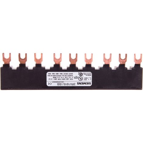 Barra colectora de conexión de horquilla 3P, 9 módulos para 3 interruptores automáticos 3RV19151BB