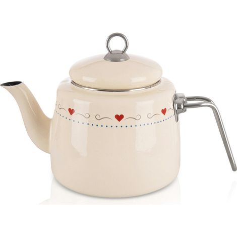 Bollitore in smalto color crema Tonca da 1,6 l (1/5)