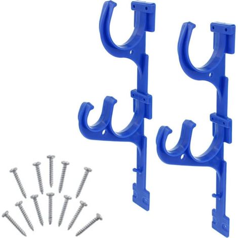 Poolstangenhalter, 2 Stück Poolreinigungswerkzeug-Halter  Aufhängehaken für Teleskopstangen, Bürsten, Staubsaugerschläuche, Gartengeräte,