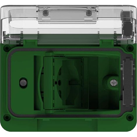 Custodia da esterno IP55/IP66, 3 moduli, verde bosco, serie E, con presa schuko - 4Box Wide 4B.W.04.015 (1/4)