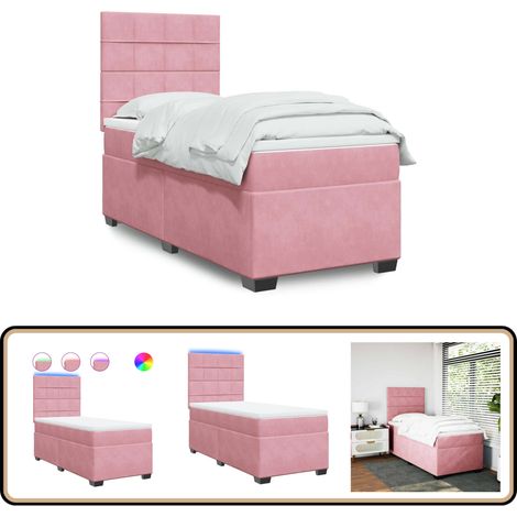 Boxspringbett Rosa Boxspringbett mit Matratze Rosa 80x200 cm Samt - Boxspringbett ...