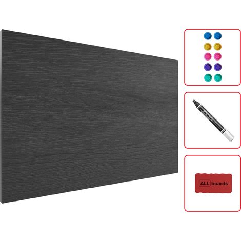 Tableau Magnétique en Métal Motif Bois Gris 90x60cm, MetalBoards pour tout type d'Aimants