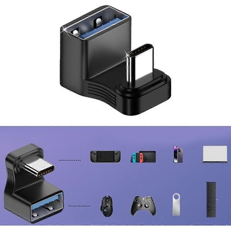 Adaptateur USB femelle vers USB Type C OTG vers chargeur OTG pour ordinateur portable et tablette (1/4)