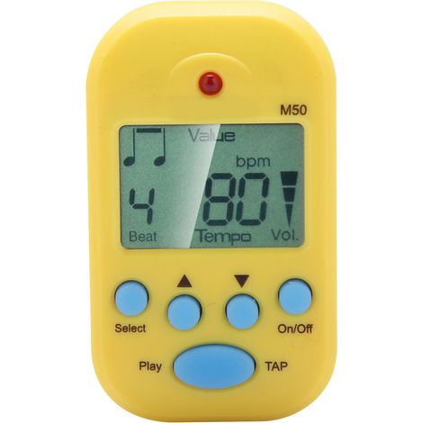 Métronome numérique LCD M50 Meideal, tempo et battement, accessoire guitare avec pile (jaune) (1/5)