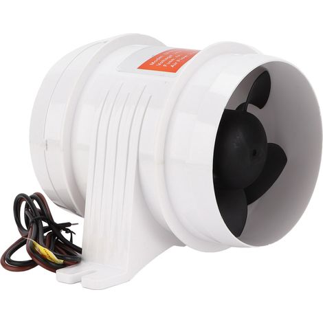 Souffleur en ligne étanche blanc pour camping-car et yacht, pour tuyau de ventilation de 10 cm de diamètre intérieur (1/5)