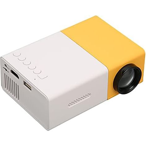 Mini projecteur portable LED Cinéma maison jaune et blanc (1/5)