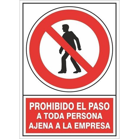 SEÑAL 414 PLAST.295x210"PR.PASO P/AJENA" PROHIBIDO PASO A TODA PERS.AJENA EMPRESA