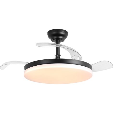 Parrot Uncle Deckenventilator mit Licht 106 cm, ausziehbare Flügel, leiser DC-Motor 36 W, 6 Geschwindigkeiten, Sommer-/Winterfunktion, Fernbedienung & Timer, modernes Design, Schwarz (1/5)