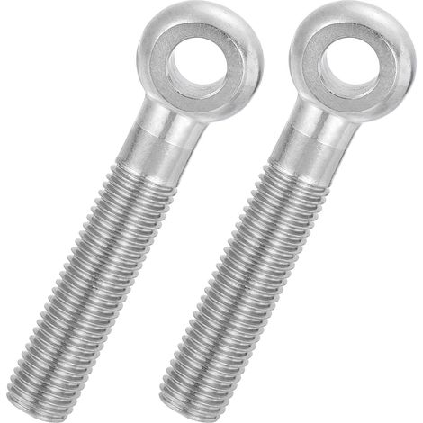 2 Pcs Boulon à Œil M16x85mm Boulon à Œillet de Levage pour Balancement d'Épaule, Vis Poisson en Acier Inoxydable 304, Filetage Métrique à Demi-Denture Trou Coulissant, Argentée (1/5)