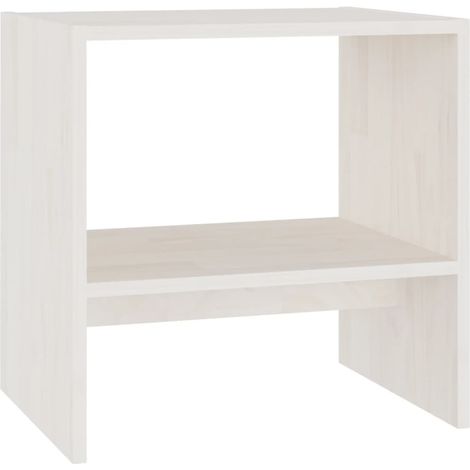 Mesita de noche madera maciza de mango blanco 40x30,5x40 cm vidaXL