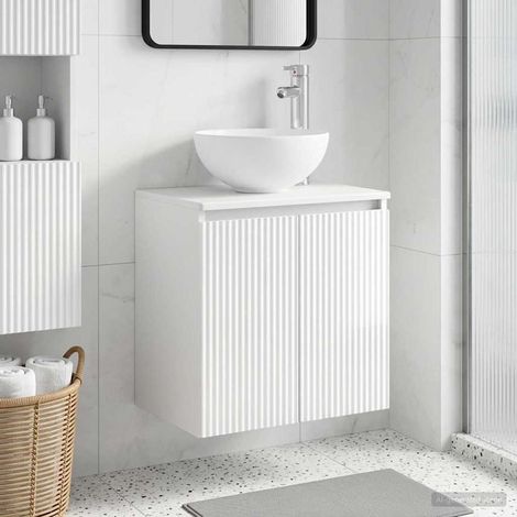 vidaXL Mobile Lavabo da Parete Bianco Lucido 49,5 x 35 x 63 cm