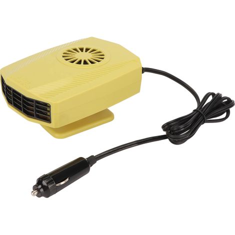 Chauffage de voiture multi-angles réglable, chauffage rapide, ventilateur portable de chauffage et de refroidissement pour toutes les saisons, 12 V, 150 W, jaune
