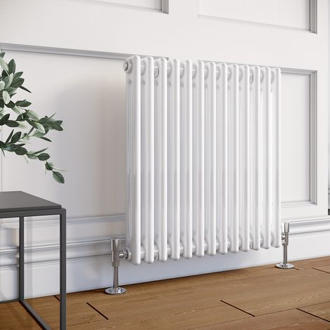 ELEGANT Horizontal Traditional Radiator 600 x 605mm White Column Double Column Radiator