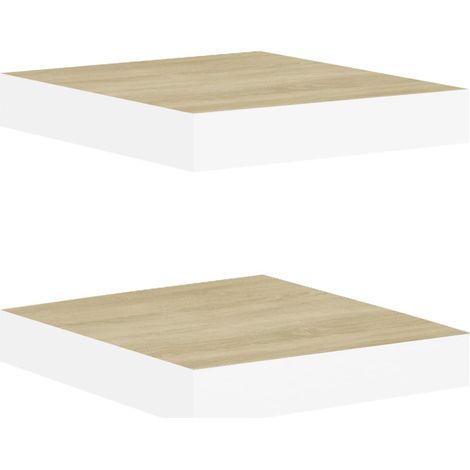 vidaXL Scaffali a Parete 2 pz Rovere e Bianco 23x23,5x3,8 cm in MDF