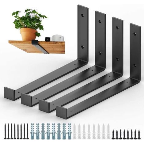 Regalhalterung [4 Stück] für Wohnzimmer/Büro, 25 cm (1/4)