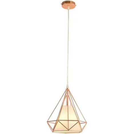 LAMPADARIO GABBIA METALLO INDUSTRIALE RETRO E27 PENDENTE VINTAGE ORO ROSA SJ100 (1/6)