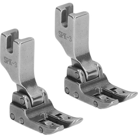 Pied presseur tout acier SPK-3 en 2 pièces pour machine à coudre industrielle avec rouleaux à roulement (1/5)