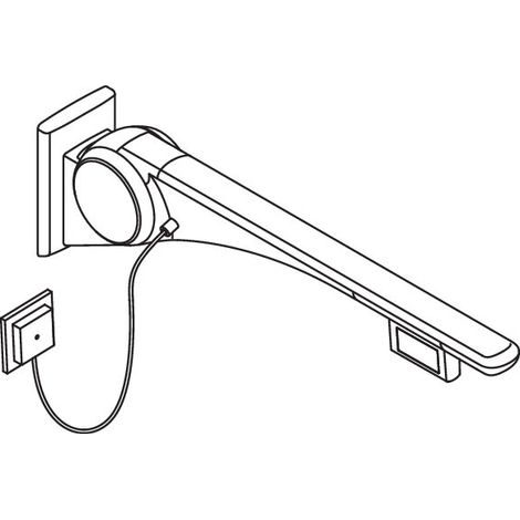 HEWI 802.50.42660 Poignée rabattable de soutien Basic, 750 mm, droite (1/2)