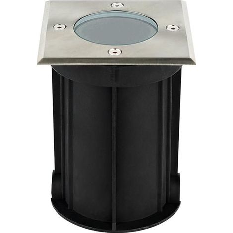1 spot encastrable carré, étanche IP67, 35 W GU10, aluminium acier inoxydable, pour jardin terrasse piscine