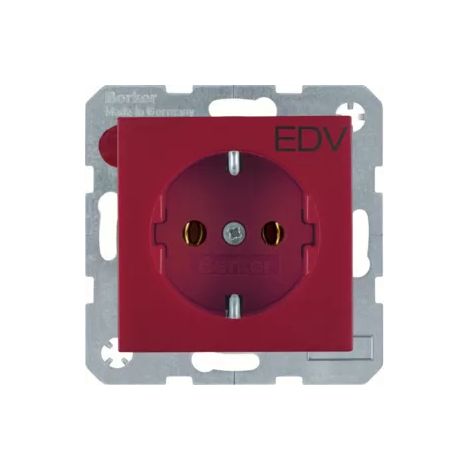 Berker Steckdose SCHUKO m Druck S.1/B.3/B.7 rot 47431922 (1/2)