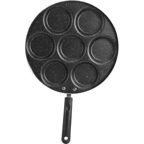 7-Hole Non-Stick Egg Frying Pan, Hamburger Pan, Home Cookware Set, Multiple Eggs, 7 Grids, Suitable for Home and Hotel Kitchens (1/5)