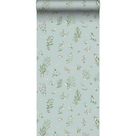 papier peint feuilles et fleurs bleu et vert - Sanders & Sanders (1/5)