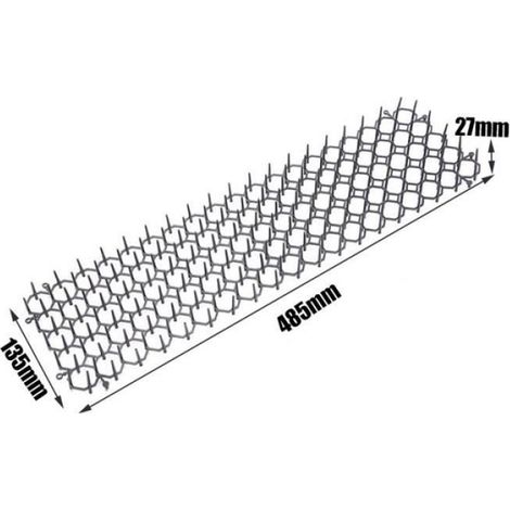 Tapis à pointes - Plastique Résistant - Pour Protection Plantes Jardin Extérieur - 49 x 13 cm - Facile À Installer - 1 Pièce (1/4)