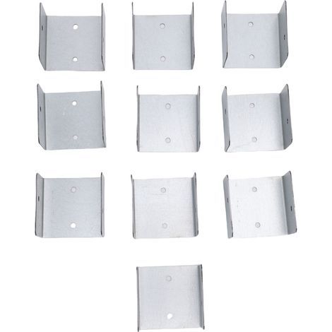 U-shaped wooden post clips, 10 pieces, galvanized steel, anti-theft, vibration-resistant, fence panel clamps for 32mm/1.26 inch wooden and concrete posts (1/5)