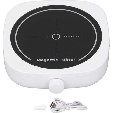 Agitateur Magnétique de Capacité 2L, Mini Mélangeur Magnétique Chauffant Mélangeur de Liquide Magnétique USB Malaxeur de Liquide pour le Brassage/la Recherche Scientifique/l'industrie