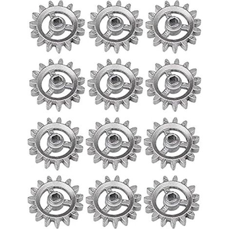 Lot de 12 pièces de rechange pour engrenages métalliques (cadre et roue dentée), résistants à la chaleur, adaptés aux barbecues et autres applications. (1/4)