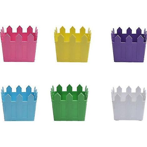 Pots carrés en résine (6 pièces) (1/3)