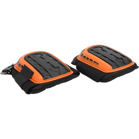 Genouillères pro chantier rénovation jardinage TPE silicone orange 24x19cm lot de 2 renfort épais confort (1/5)