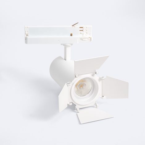 Faretto LED Fasano Bianco 30W Cinema Regolabile CCT Selezionabile per Binario Trifase (2700K - 3200K - 4000K) Selezionabile (1/5)