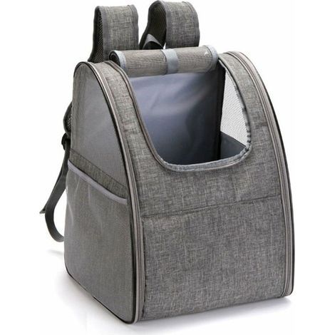 Katzenrucksack, faltbarer Haustierrucksack, atmungsaktive Netztragetasche mit Innenpolsterung für Katzen und kleine Hunde, ideal für Reisen, Camping und Wandern, Grau (1/5)