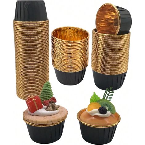 50pcs Doublures pour muffins, caissettes à cupcakes, gobelets en papier sulfurisé pour la cuisson dans friteuse à air et four (1/4)