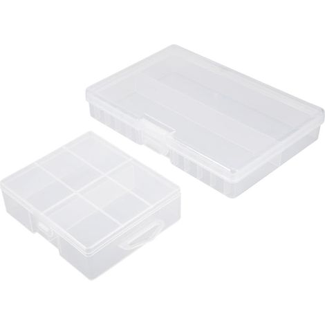 sourcing map 2pcs boîte de rangement portable pour 24 piles AA 48 conteneur protection